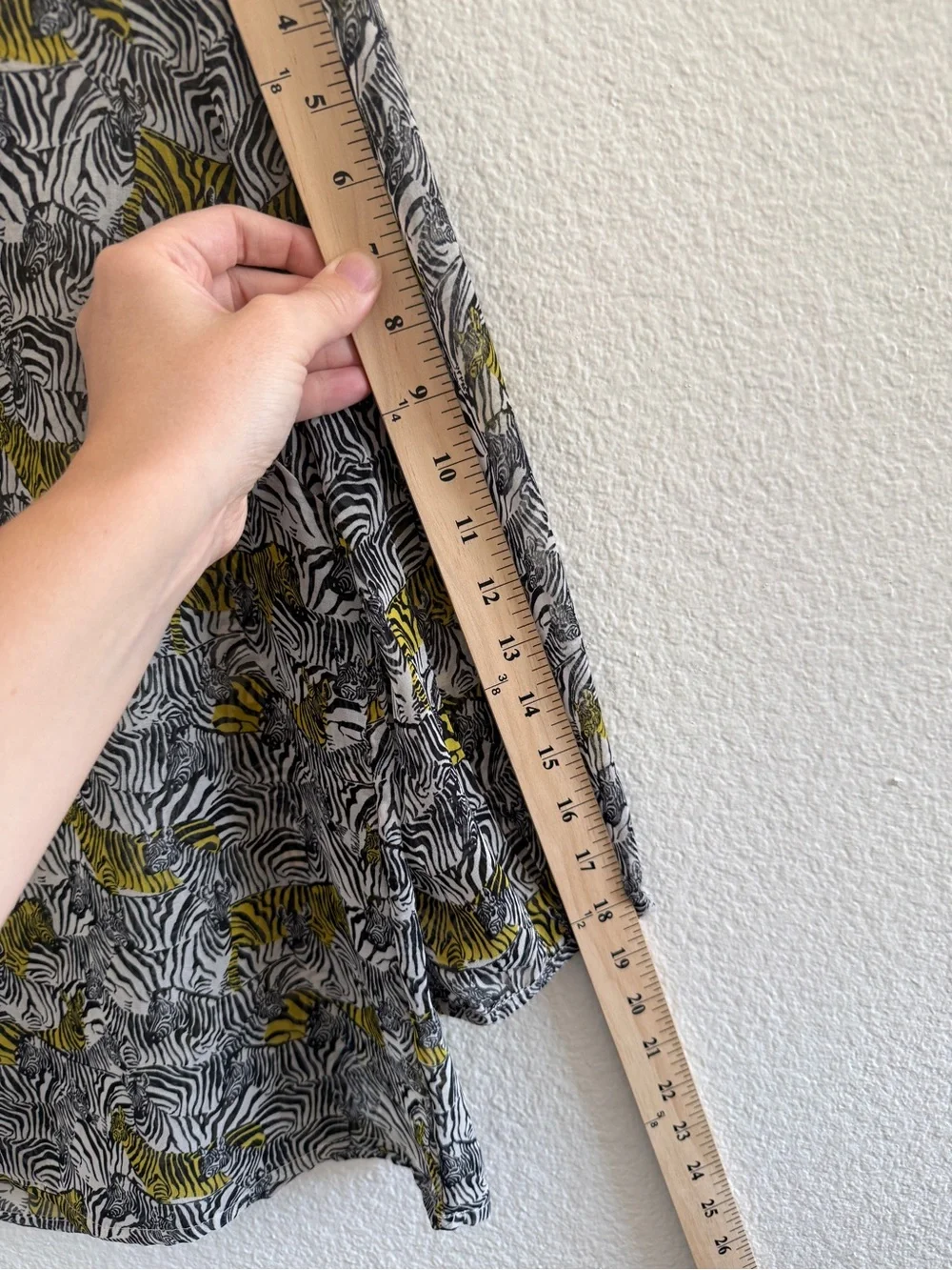 Banana Republic Sheer Zebra Print Long Sleeve with Front Cut Out Gold Bar